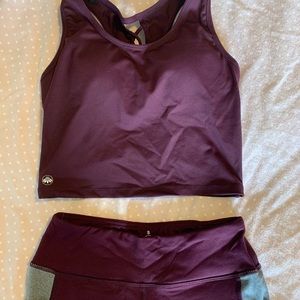 Senita lace up crop top and capri set xs small
